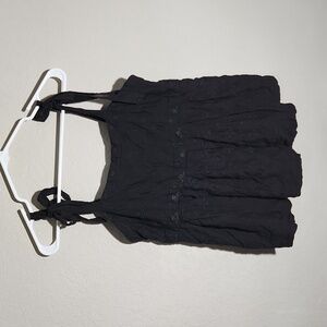 Old Navy Shirt Size S Bubble Hem Black Floral Camisol Tank Top Ties Blouse